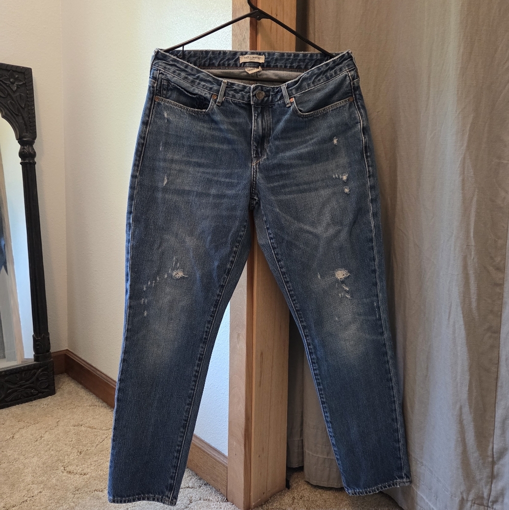 Levi's Distressed Blue Straight Leg Jeans